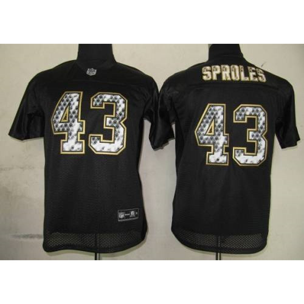 Sideline Black United Saints #43 Darren Sproles Black Stitched Youth NFL Jersey 