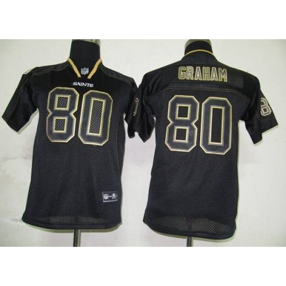 Saints #80 Jimmy Graham Lights Out Black Stitched Youth NFL Jersey 