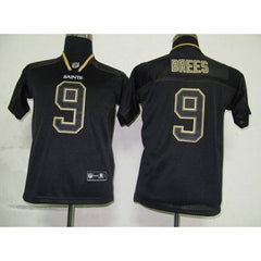 Saints #9 Drew Brees Lights Out Black Stitched Youth NFL Jersey 