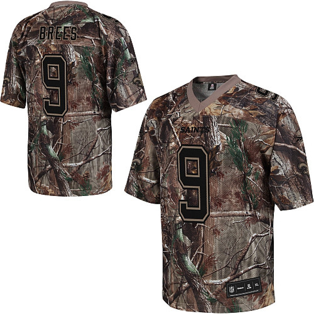 Saints #9 Drew Brees Camouflage Stitched Realtree Collection Youth NFL Jersey 