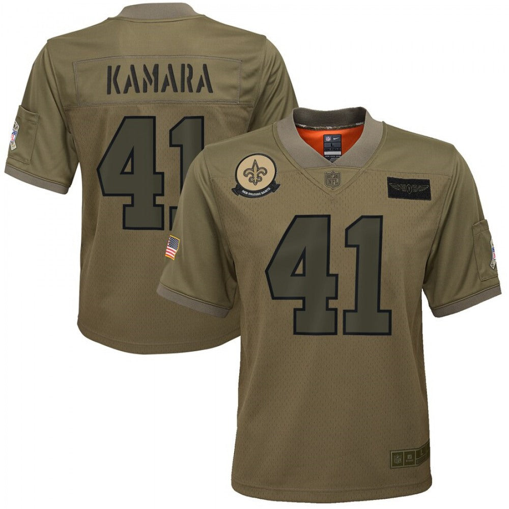 Youth New Orleans Saints #41 Alvin Kamara 2019 Camo Salute To Service Stitched NFL Jersey 