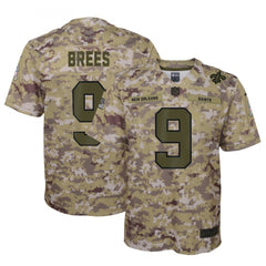 Youth New Orleans Saints #9 Drew Brees 2018 Camo Salute to Service Limited Stitched NFL Jersey 