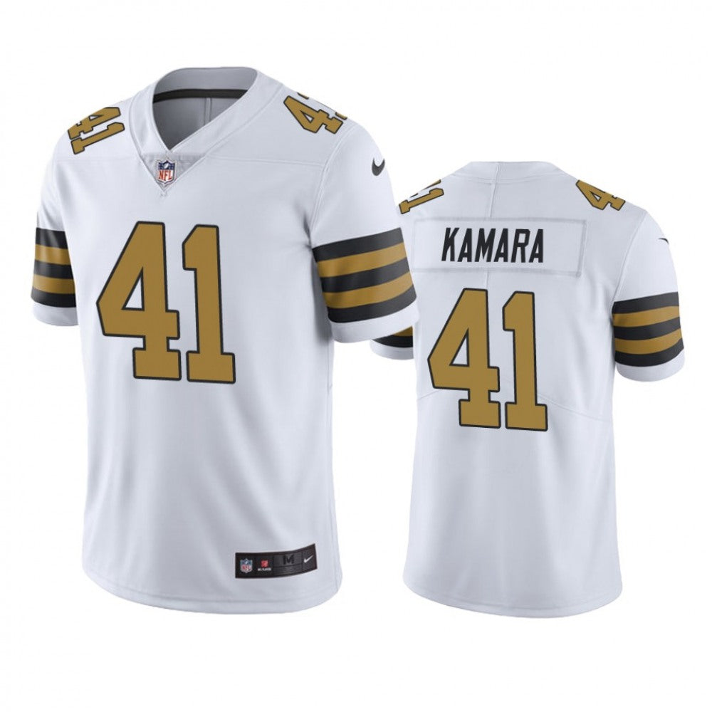 Youth New Orleans Saints #41 Alvin Kamara White Limited Rush Stitched NFL Jersey 