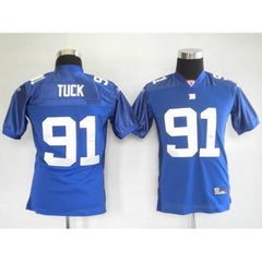 Giants #91 Justin Tuck Blue Stitched Youth NFL Jersey 