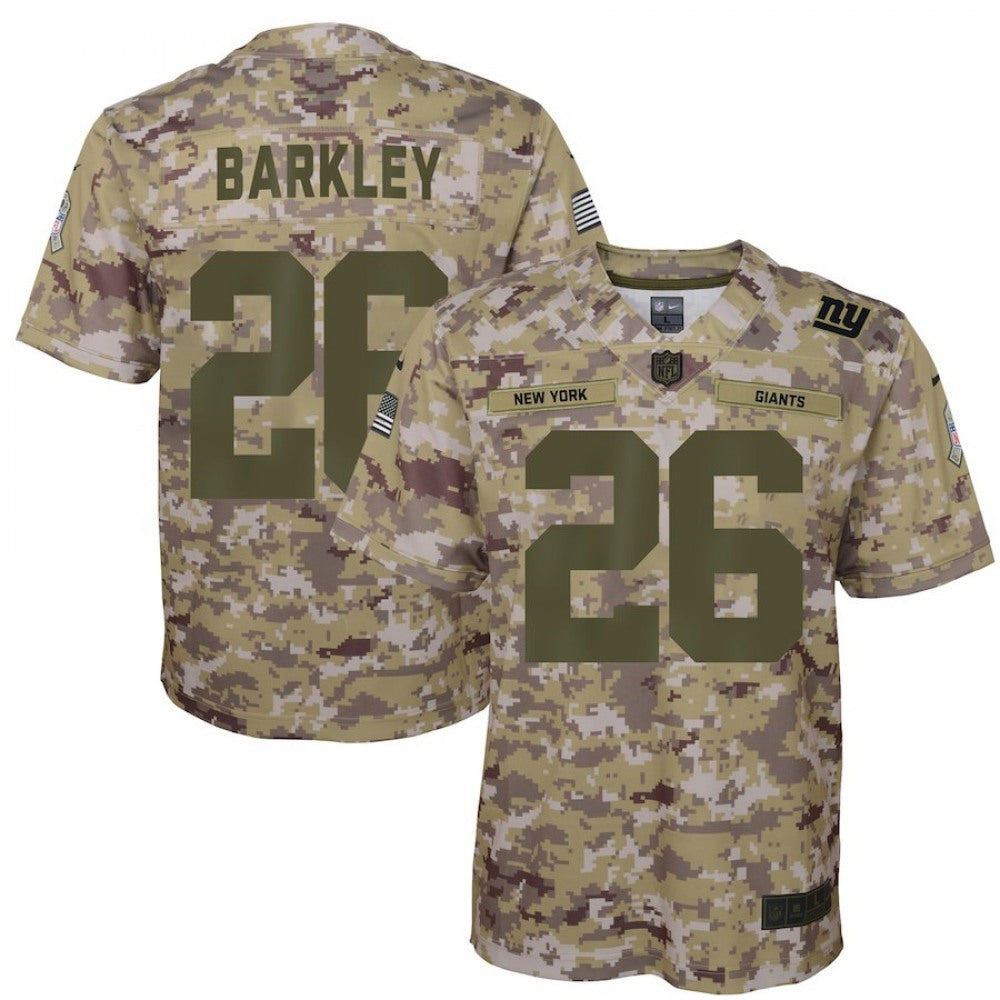 Youth New York Giants #26 Saquon Barkley 2018 Camo Salute to Service Limited Stitched NFL Jersey 