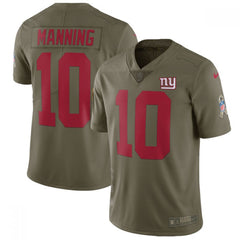 Youth New York Giants #10 Eli Manning Olive Salute To Service Limited Stitched NFL Jersey 