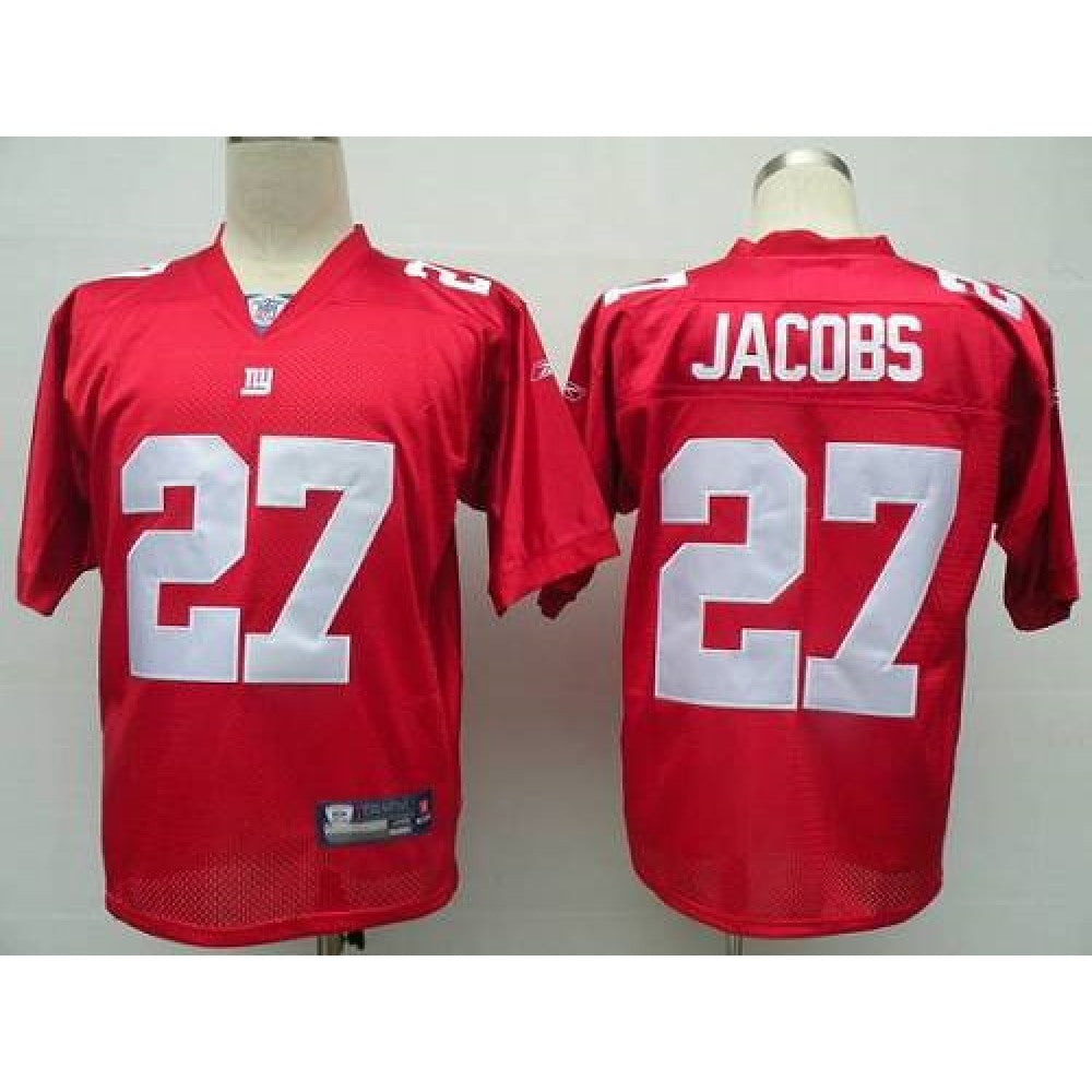 Giants #27 Brandon Jacobs Red Stitched Youth NFL Jersey 