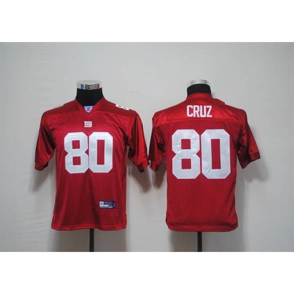 Giants #80 Victor Cruz Red Stitched Youth NFL Jersey 