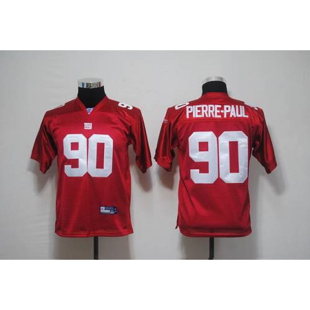Giants #90 Jason Pierre-Paul Red Stitched Youth NFL Jersey 