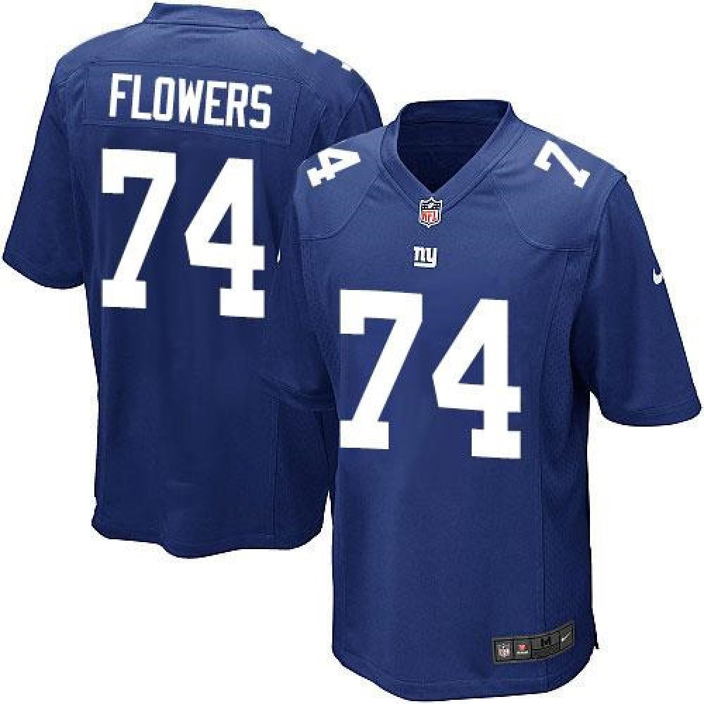 Giants #74 Ereck Flowers Royal Blue Team Color Youth Stitched NFL Elite Jersey 