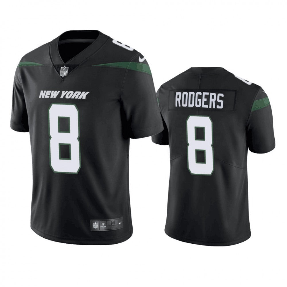 Youth New York Jets #8 Aaron Rodgers Black Vapor Untouchable Limited Stitched Jersey 