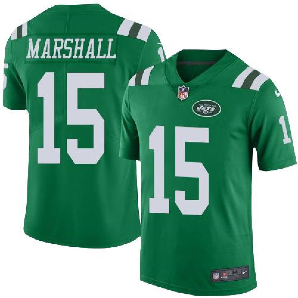 Jets #15 Brandon Marshall Green Youth Stitched NFL Elite Rush Jersey 