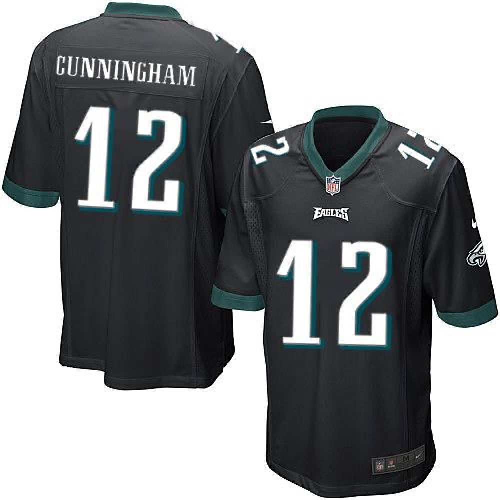 Eagles #12 Randall Cunningham Black Alternate Youth Stitched NFL New Elite Jersey 