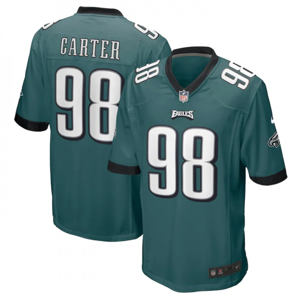 Youth Philadelphia Eagles #98 Jalen Carter Green 2023 Draft Stitched Football Jersey 