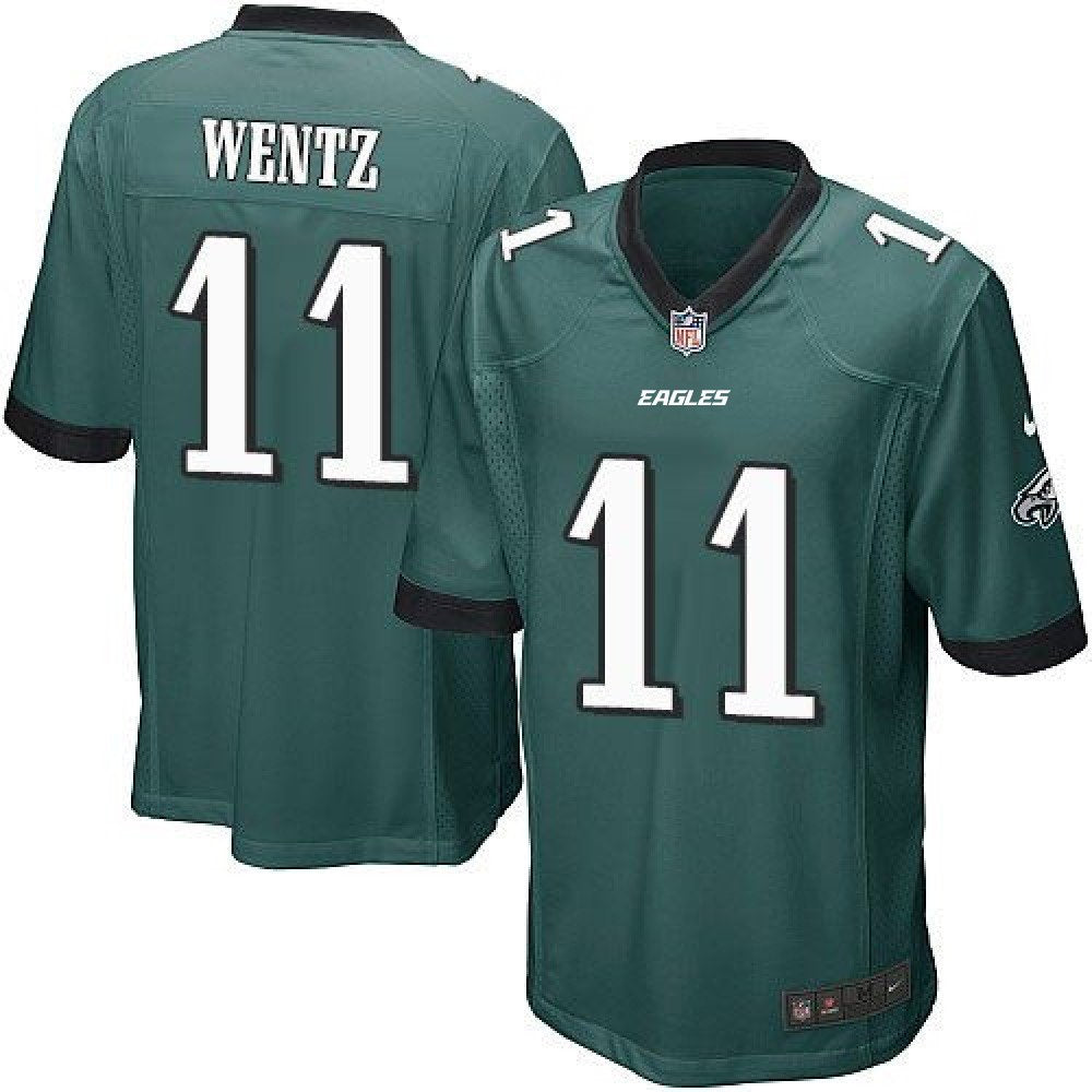 Eagles #11 Carson Wentz Midnight Green Team Color Youth Stitched NFL New Elite Jersey 
