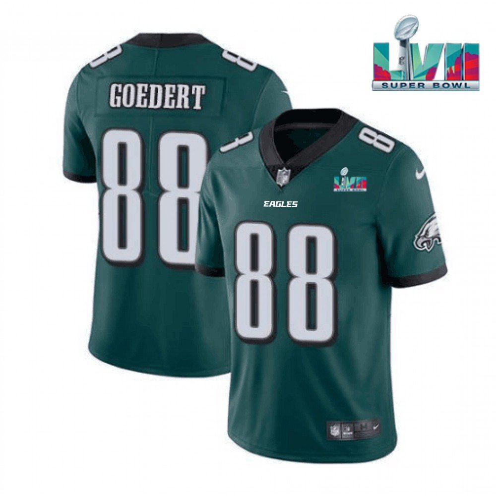 Youth Philadelphia Eagles #88 Dallas Goedert Green Super Bowl LVII Patch Vapor Untouchable Limited Stitched Football Jersey 