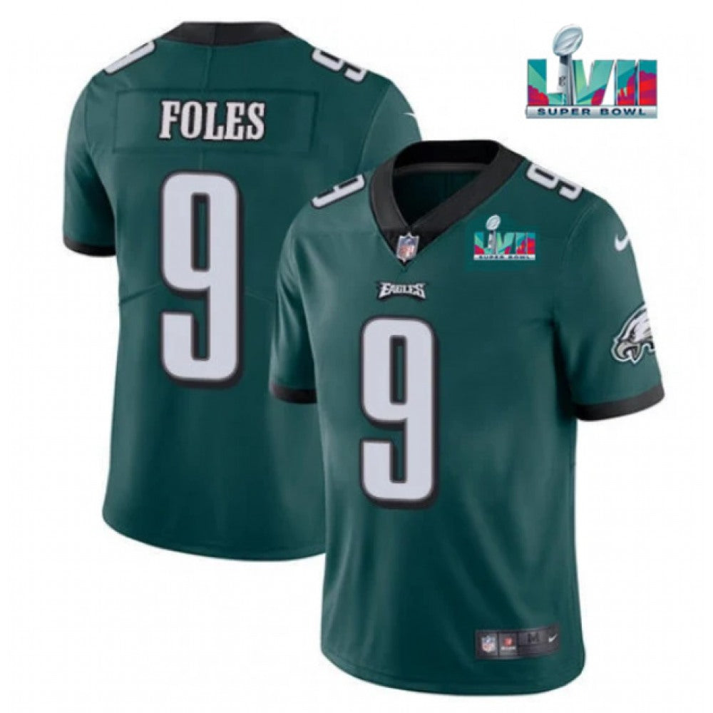 Youth Philadelphia Eagles #9 Nick Foles Green Super Bowl LVII Patch Vapor Untouchable Limited Stitched Football Jersey 