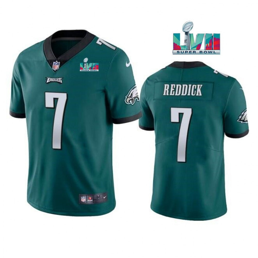 Youth Philadelphia Eagles #7 Haason Reddick Green Super Bowl LVII Patch Vapor Untouchable Limited Stitched Football Jersey 