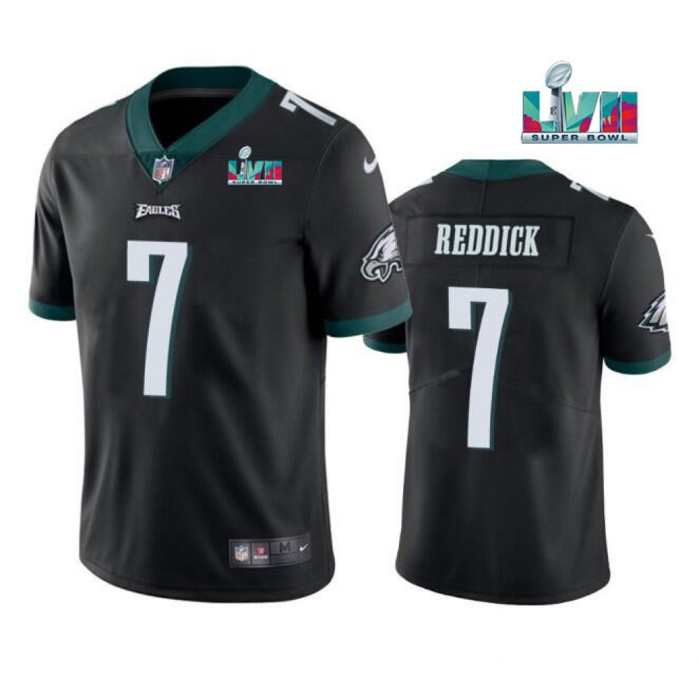 Youth Philadelphia Eagles #7 Haason Reddick Black Super Bowl LVII Patch Vapor Untouchable Limited Stitched Football Jersey 
