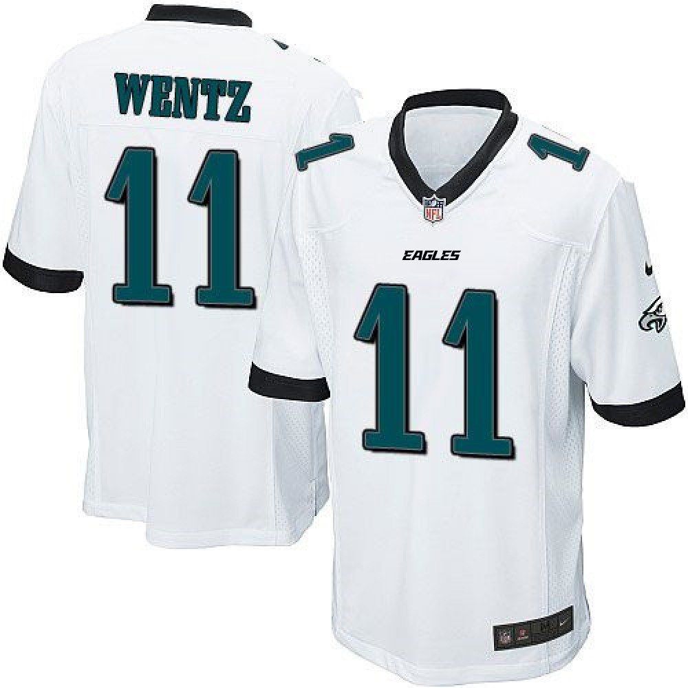 Eagles #11 Carson Wentz White Youth Stitched NFL New Elite Jersey 
