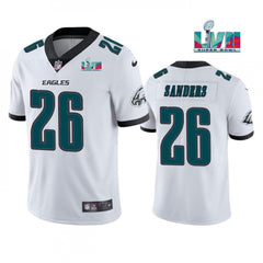 Youth Philadelphia Eagles #26 Miles Sanders White Super Bowl LVII Patch Vapor Untouchable Limited Stitched Football Jersey 