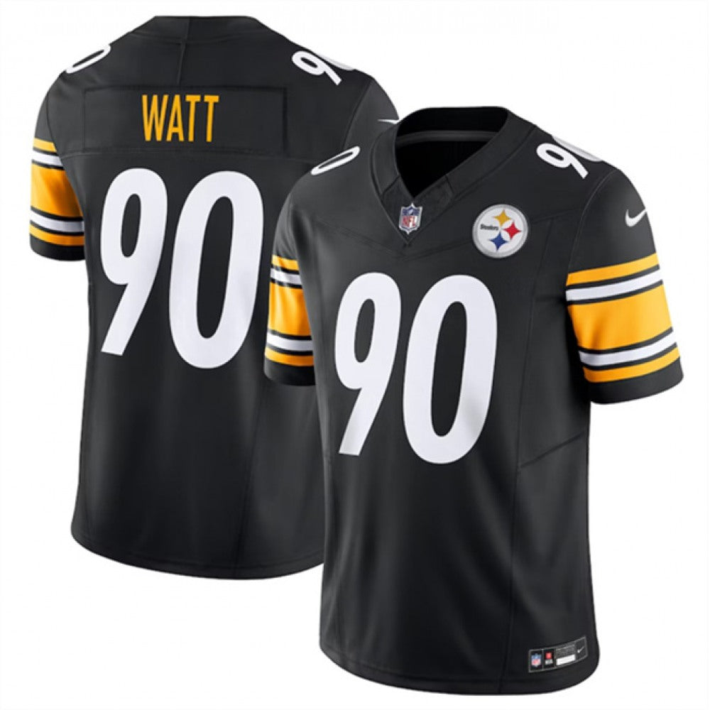 Youth Pittsburgh Steelers #90 T. J. Watt Black 2023 F.U.S.E. Vapor Untouchable Limited Stitched Football Jersey 