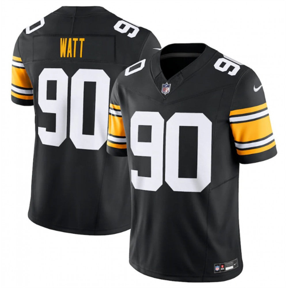 Youth Pittsburgh Steelers #90 T. J. Watt Black 2023 F.U.S.E. Vapor Untouchable Limited Stitched Football Jersey 