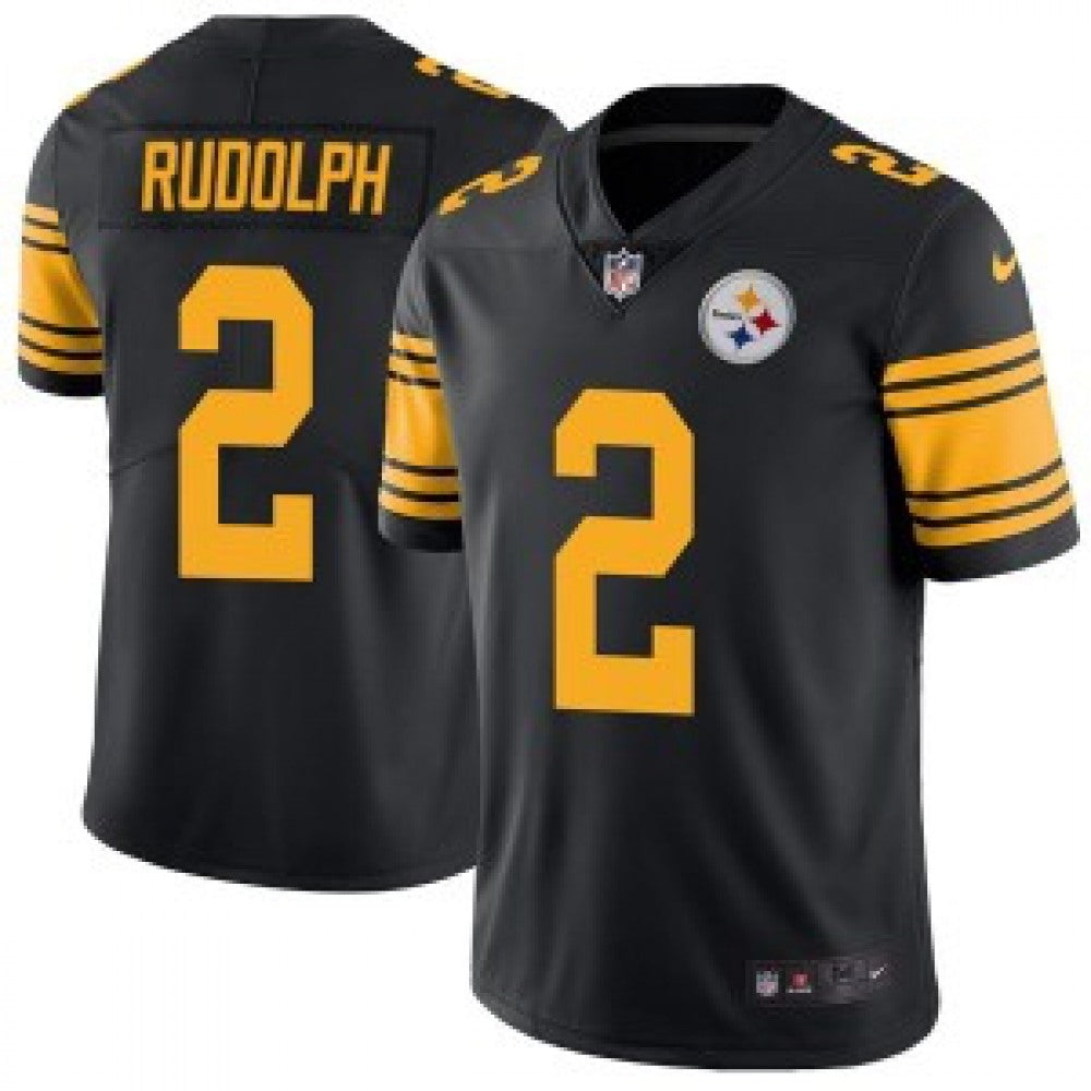 Youth Pittsburgh Steelers #2 Mason Rudolph Black 2019 Color Rush Stitched NFL Jersey 