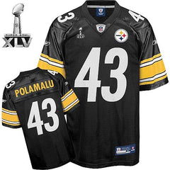 Steelers #43 Troy Polamalu Black Super Bowl XLV Stitched Youth NFL Jersey 