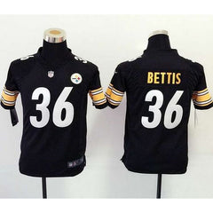 Steelers #36 Jerome Bettis Black Team Color Youth Stitched NFL Elite Jersey 