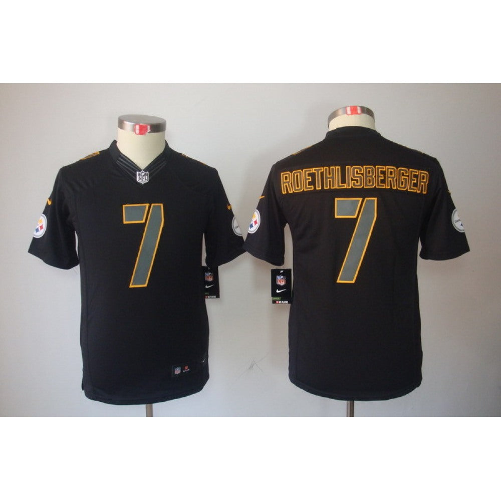Youth Pittsburgh Steelers #7 Ben Roethlisberger Black 2018 Impact Limited Stitched NFL Jersey 