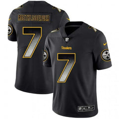 Youth Pittsburgh Steelers #7 Ben Roethlisberger Black Smoke Fashion Limited Stitched NFL Jersey 