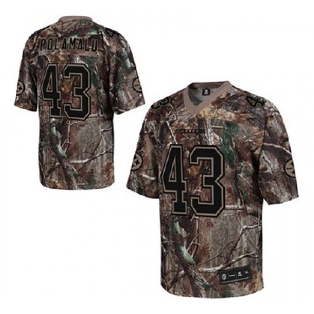 Steelers #43 Troy Polamalu Camouflage Stitched Realtree Collection Youth NFL Jersey 