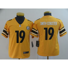 Youth Pittsburgh Steelers #19 JuJu Smith-Schuster 2019 Gold Inverted Legend Stitched NFL Jersey 