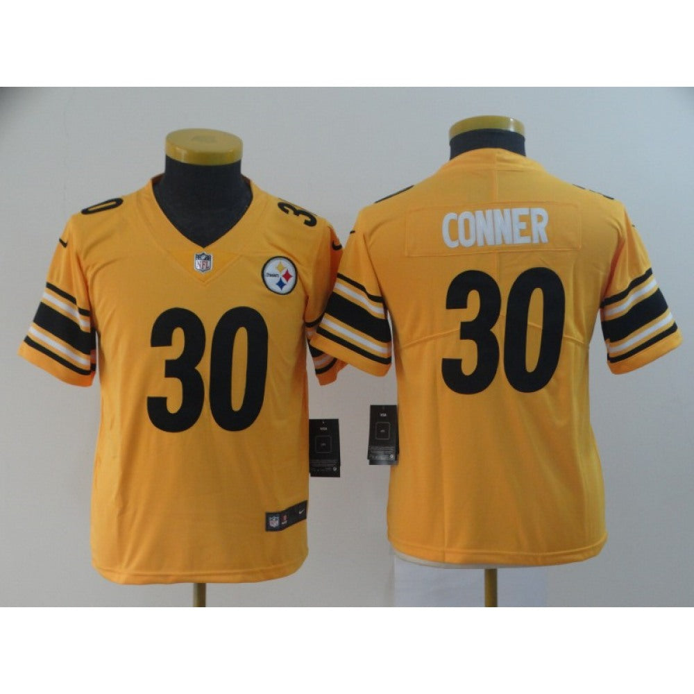 Youth Pittsburgh Steelers #30 James Conner 2019 Gold Inverted Legend Stitched NFL Jersey 
