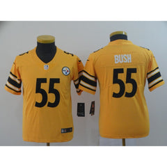 Youth Pittsburgh Steelers #55 Devin Bush 2019 Gold Inverted Legend Stitched NFL Jersey 