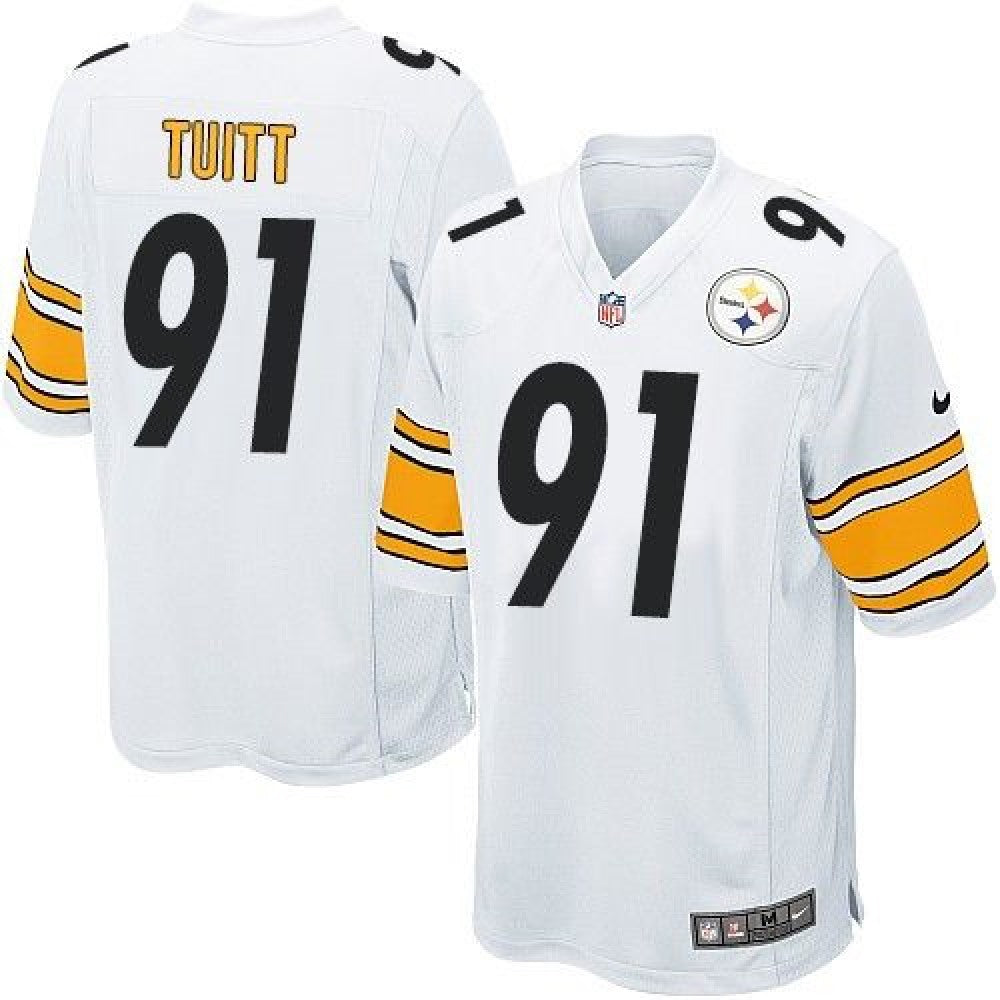 Steelers #91 Stephon Tuitt White Youth Stitched NFL Elite Jersey 