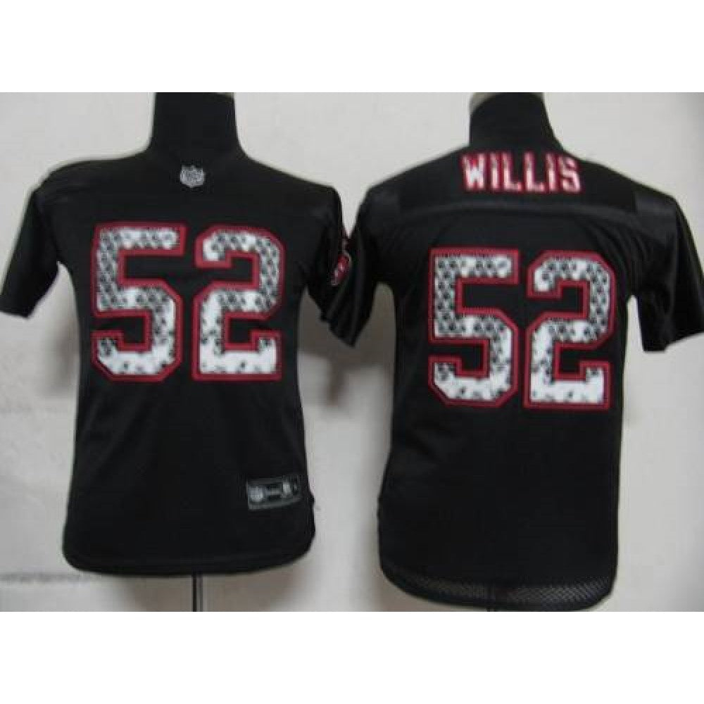 Sideline Black United 49ers #52 Patrick Willis Black Stitched Youth NFL Jersey 