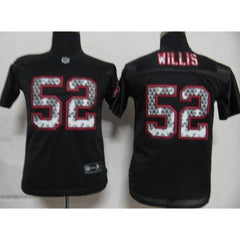 Sideline Black United 49ers #52 Patrick Willis Black Stitched Youth NFL Jersey 