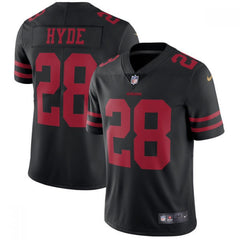 Youth San Francisco 49ers #28 Carlos Hyde Black Vapor Untouchable Limited Stitched NFL Jersey 