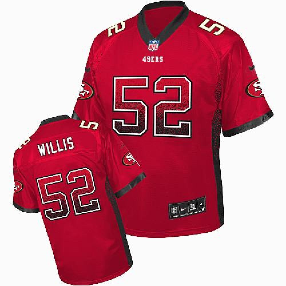 49ers #52 Patrick Willis Red Team Color Youth Stitched NFL Elite Drift Fashion Jersey 