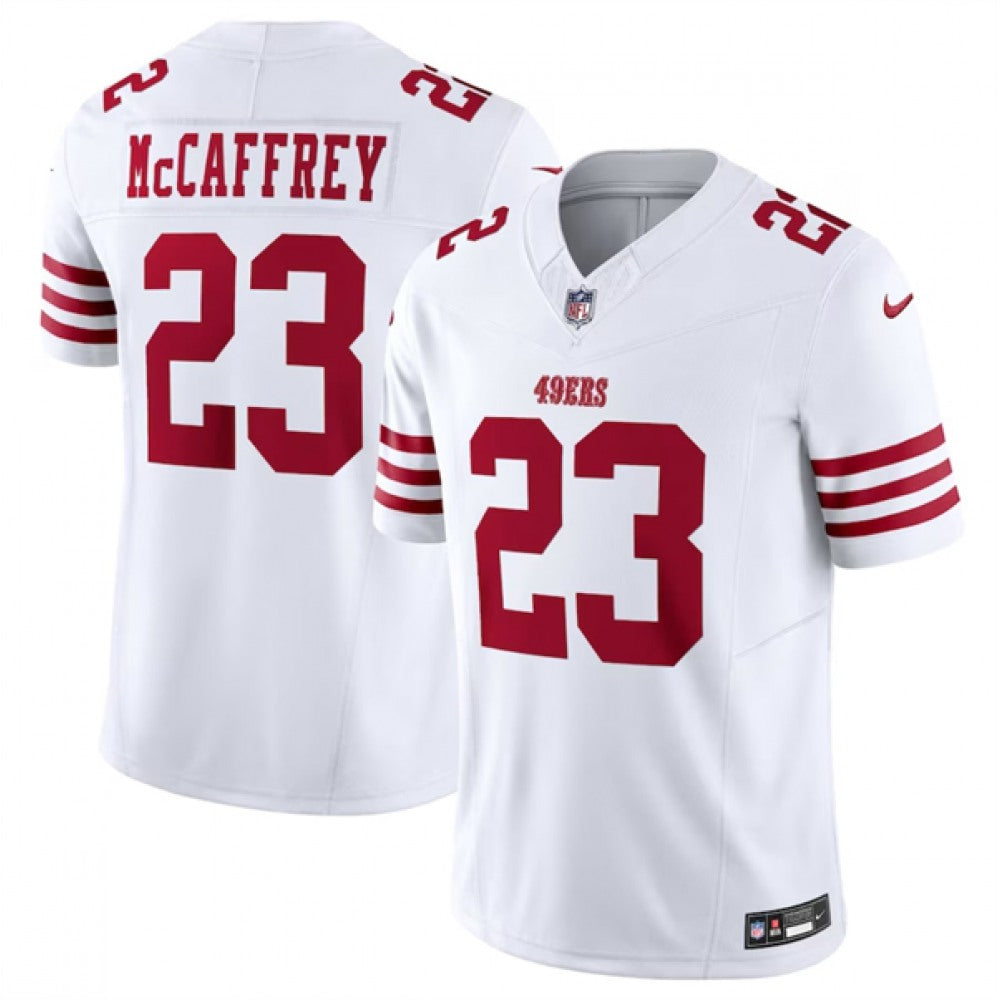 Youth San Francisco 49ers #23 Christian McCaffrey White 2023 F.U.S.E. Vapor Untouchable Limited Stitched Football Jersey 