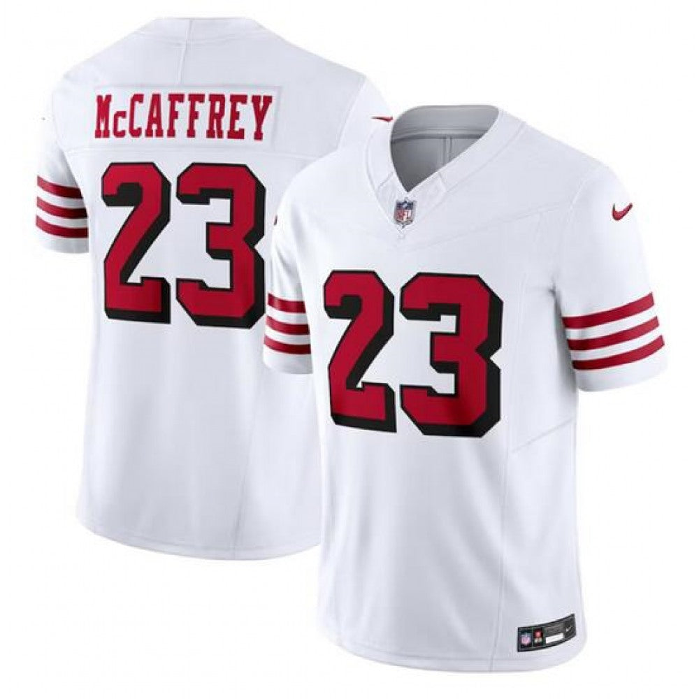 Youth San Francisco 49ers #23 Christian McCaffrey New White 2023 F.U.S.E. Vapor Untouchable Limited Stitched Football Jersey 
