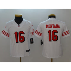 Youth NFL San Francisco 49ers #16 Joe Montana White Vapor Untouchable Limited Stitched Jersey 