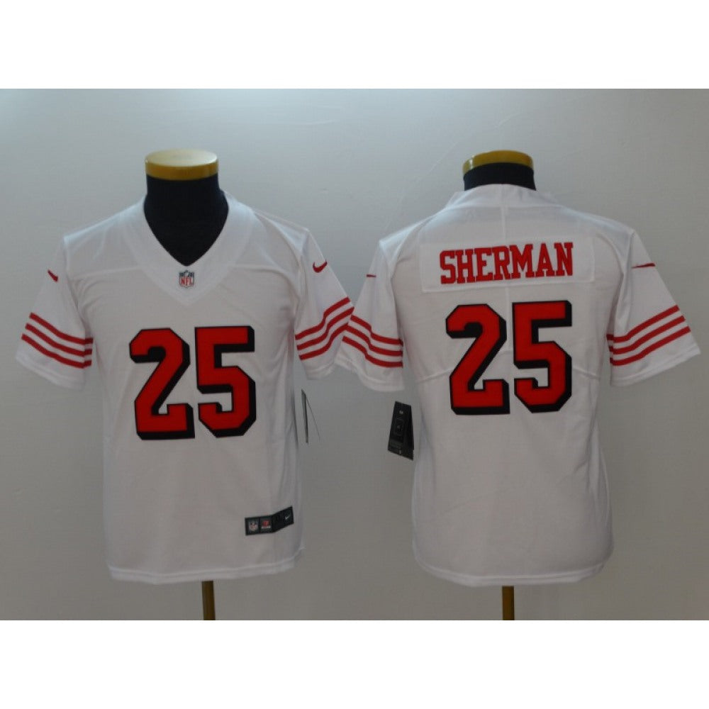 Youth NFL San Francisco 49ers #25 Richard Sherman White Vapor Untouchable Limited Stitched Jersey 