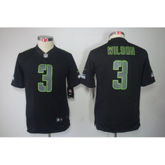 Youth Seattle Seahawks #3 Russell Wilson Black 2018 Impact Limited Stitched NFL Jersey 