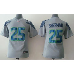 Seahawks #25 Richard Sherman Grey Alternate Youth Stitched NFL Elite Jersey 