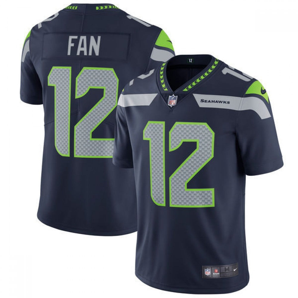 Youth Seattle Seahawks #12 Fan College Navy Vapor Untouchable Limited Stitched NFL Jersey 