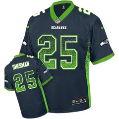 Seahawks #25 Richard Sherman Steel Blue Team Color Youth Stitched NFL Elite Drift Fashion Jersey 