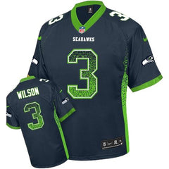Seahawks #3 Russell Wilson Steel Blue Team Color Youth Stitched NFL Elite Drift Fashion Jersey 